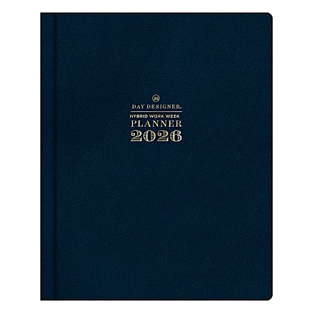 2026 Blue Sky Day Designer Weekly/Monthly Planner, 8&rdquo; x 10", Navy, January To December, 155618