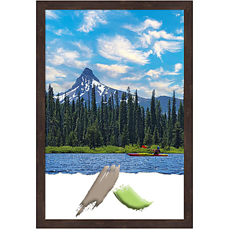 Amanti Art Fresco Dark Walnut Wood Picture Frame, 27" x 39", Matted For 24" x 36"