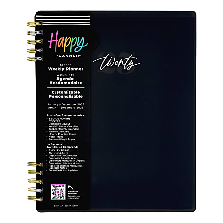 2025 Happy Planner Big Customizable Twin Loop Monthly/Weekly Planner, 8-1/2" x 11", Modern Texture, January To December, PCTLBD12-023