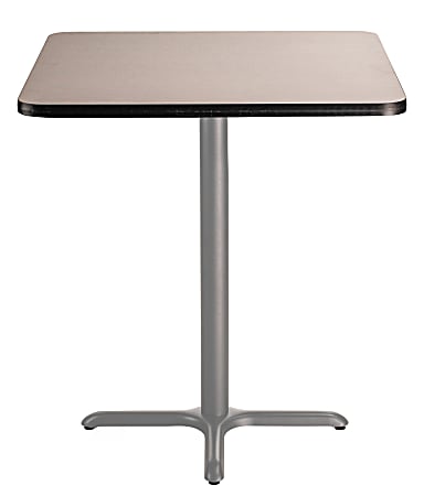 National Public Seating Square Café Table, X-Base, 42"H x 36"W x 36"D, Gray Nebula/Gray