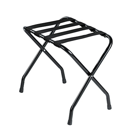 Hospitality 1 Source Metal Luggage Racks, 20”H x 22”W x 17”D, Black, Pack Of 4 Racks