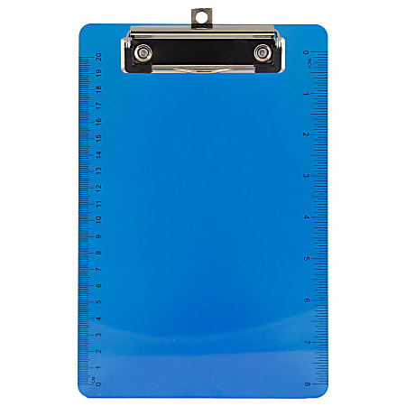 JAM Paper® Plastic Mini Clipboard, 6" x 9", Blue