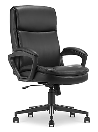 Serta® Comfort Ergo Ergonomic Bonded Leather Mid-Back Executive Office Chair, Black