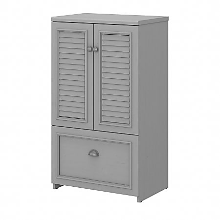 Bush Furniture Fairview Shoe 16"D Vertical File Cabinet With Doors, Cape Cod Gray, Delivery