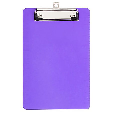 JAM Paper® Plastic Mini Clipboard, 6" x 9", Purple