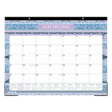 2025 Blue Sky Monthly Desk Pad Planning Calendar, 22” x 17”, Mellie, January 2025 To December 2025