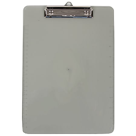 JAM Paper® Plastic Clipboard with Metal Clip, 9" x 13", Smoke