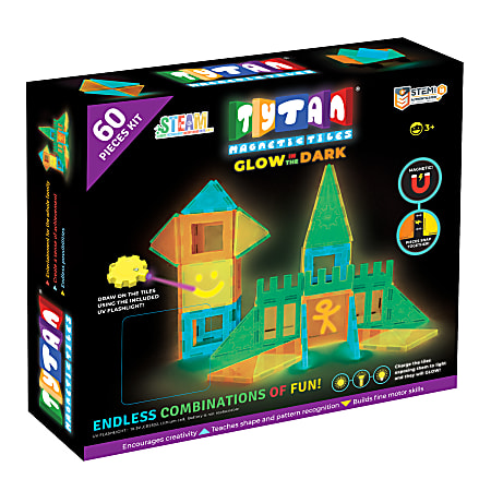 Tytan Toys Magnetic Building Tiles Glow In The Dark 2.0 Set