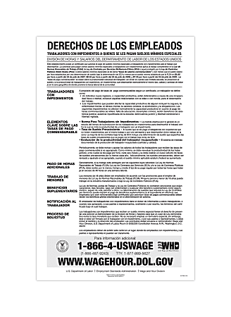 ComplyRight™ Federal Contractor Posters, Notice To Workers With Disabilities, Spanish, 11" x 17"