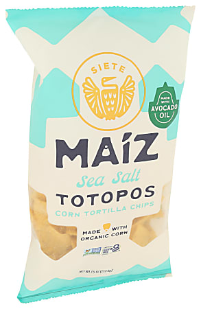 Siete Tortilla Chips, Maiz Sea Salt Totopos, 7.5 Oz, Total Qty 6