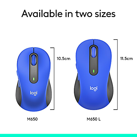 Logitech Signature M650 L Full Size Wireless Mouse Blue 910 006232 
