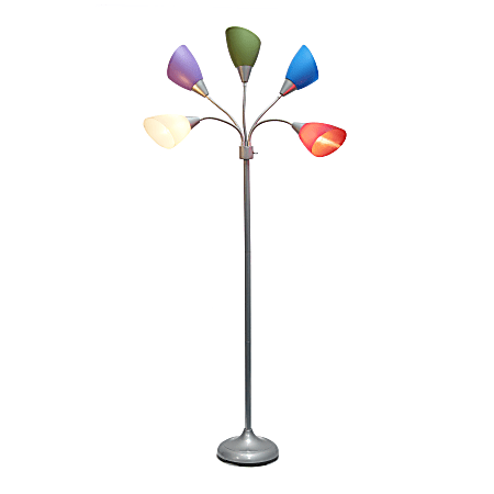 Simple Designs 5 Light Adjustable Gooseneck Floor Lamp 67 H