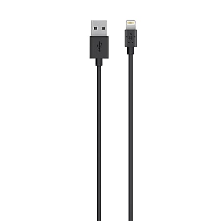 Belkin® MIXIT Lightning/USB ChargeSync Cable For Apple® iPhone® 5, iPod® And iPad®, 4', Black