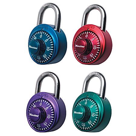 Round Dial Combination Padlock for Locker, Steel Body, Brass