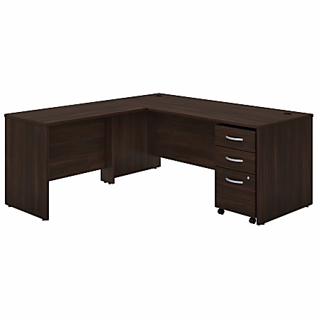 Bush Business Furniture Studio C 72"W L-Shaped Corner Desk With Mobile File Cabinet With Return, Black Walnut, Standard Delivery