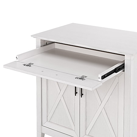Bush Furniture Key West 30 W Secretary Desk With Keyboard Tray And Storage Cabinet Pure White Oak Standard Delivery Office Depot