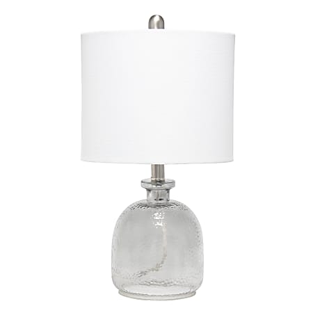 Lalia Home Hammered Glass Jar Table Lamp, 20"H, White Shade/Gray Base