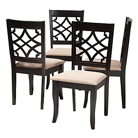 Baxton Studio 9727 Dining Chairs, Sand, Set Of 4 Chairs