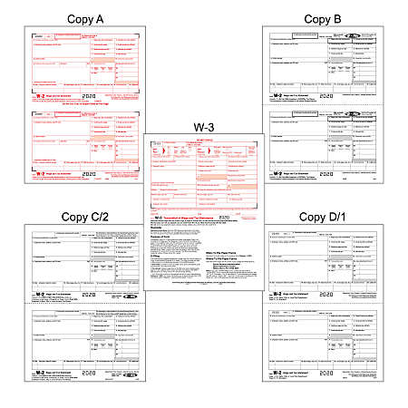 Office Depot Brand W 2 Laser Tax Forms 2 Up 6 Part 8 12 x 11 Pack Of 25  Form Sets - Office Depot