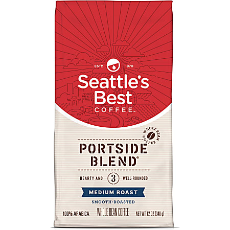Seattle's Best Coffee&reg; Whole Bean Coffee, Level 3, Light Roast, 12 Oz Per Bag
