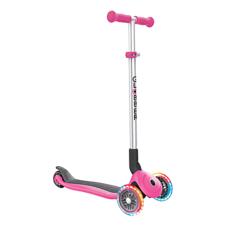 Globber Primo Lights Scooter, 31"H x 11"W x 22-13/16"D, Pink