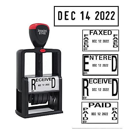 Imprint 5-In-1 Self-Inking Date And Message Stamp