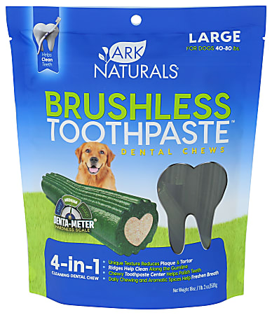 Ark Naturals Brushless Toothpaste Chews, Large, 18 Oz, Total Qty 1
