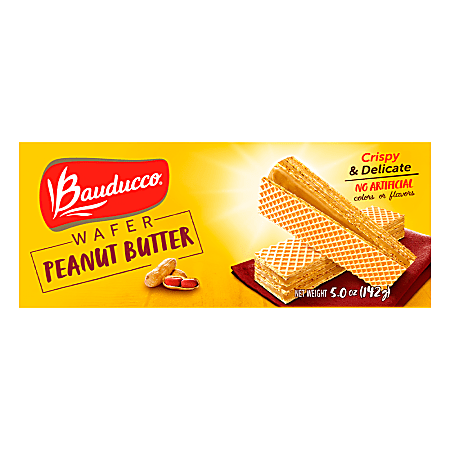 Bauducco Foods Peanut Butter Wafers, 5 Oz, Case Of 36 Packages
