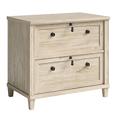 Two drawer wood file store cabinet with lock