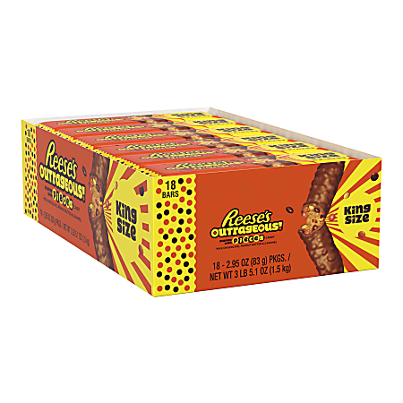 Reese's Outrageous! King Size Bars, 2.95 Oz, Pack Of 18 Bars