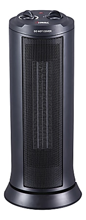 Lorell® 17" Ceramic Tower Heater, Black