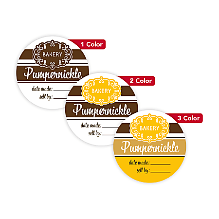 Custom 1, 2 Or 3 Color Printed Labels/Stickers, Round, 2-1/8", Box Of 250