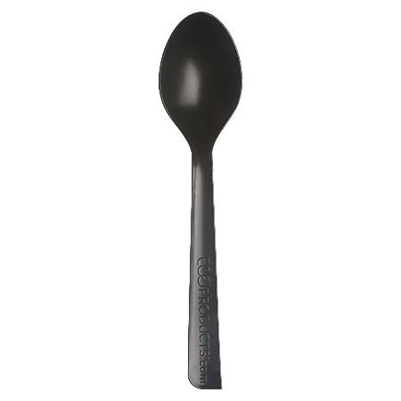 Eco-Products® 100% Recycled Polystyrene Cutlery, Spoons, Black,