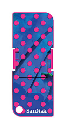 SanDisk® Cruzer™ Pop USB 2.0 Flash Drive, 32GB, Blue/Pink Dots