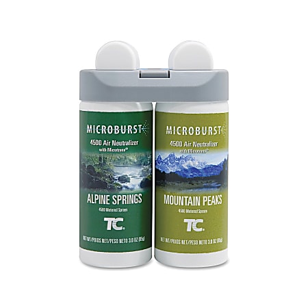 Rubbermaid® Microburst® Duet Refills, Alpine Sping/Mountain Peaks, Carton Of 4