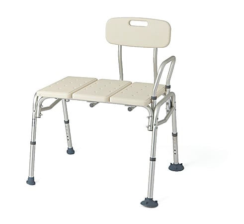 Guardian Push-Button Transfer Bench With Back, Tan