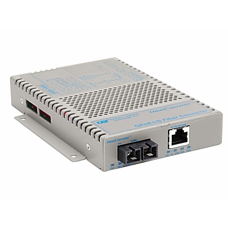 Omnitron OmniConverter 10/100/1000 PoE+ Gigabit Ethernet Fiber