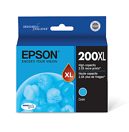 Epson® 200XL DuraBrite® Ultra High-Yield Cyan Ink Cartridge, T200XL220-S