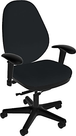 Sitmatic GoodFit Synchron High-Back Chair With Adjustable Arms, Black/Black
