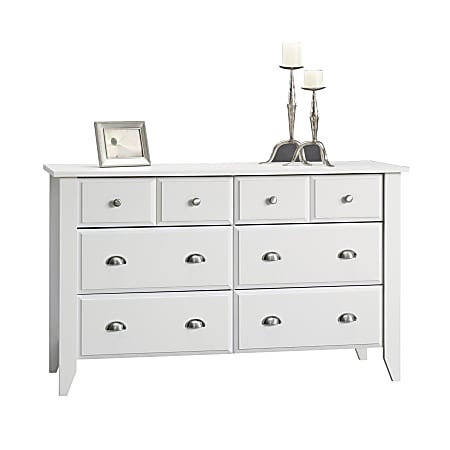 Sauder® Shoal Creek Dresser, 33"H x 54 5/8"W x 18 3/8"D, Soft White