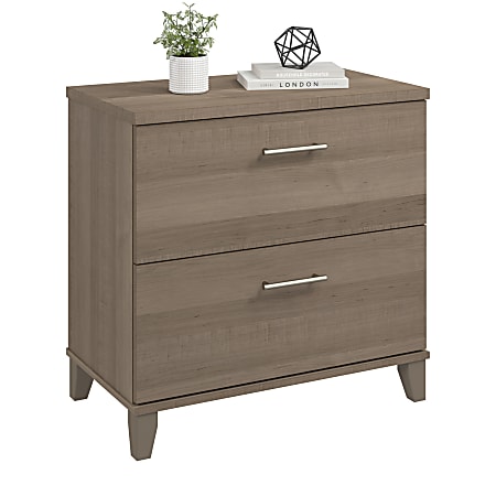 Bush Business Furniture Somerset 29-9/16"W x 21-13/16"D Lateral 2-Drawer File Cabinet, Ash Gray, Standard Delivery