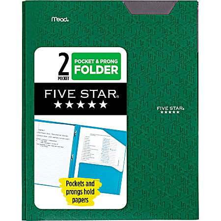 Five Star® Stay-Put Plastic Pocket and Prong Folder