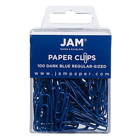 JAM Paper® Paper Clips, Pack Of 100, Dark Blue