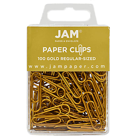 JAM Paper® Paper Clips, Pack Of 100, Gold