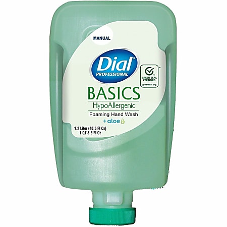 Dial Professional FIT Manual Refill Basics Foam Hand Wash - 1.27 quart - Pump Bottle Dispenser - Hand - Moisturizing - Green - No - 3 / Carton