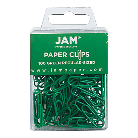 JAM Paper® Paper Clips, Pack Of 100, Green