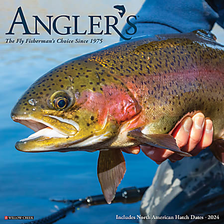 2024 Willlow Creek Press Animals Monthly Wall Calendar, 12" x 12", Angler’s, January To December