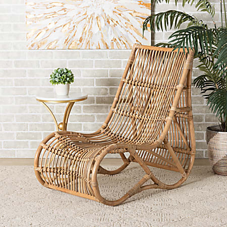 bali & pari Genera Rattan Lounge Chair, Natural Brown