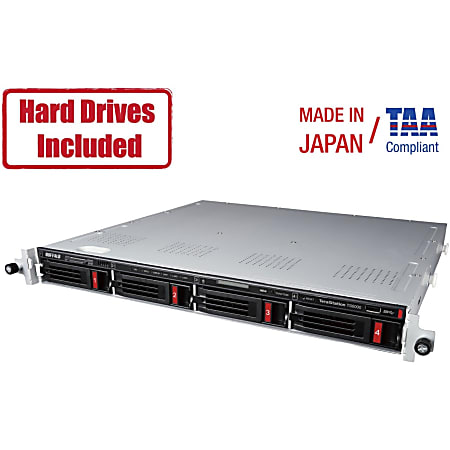 Buffalo TeraStation 6400RN 8TB (2 x 4TB) Rackmount NAS Hard Drives Included + Snapshot - Intel Atom C3538 2.10 GHz - 4 x HDD Supported - 2 x HDD Installed - 8 TB Installed HDD Capacity - 8 GB RAM - Serial ATA/600 Controller