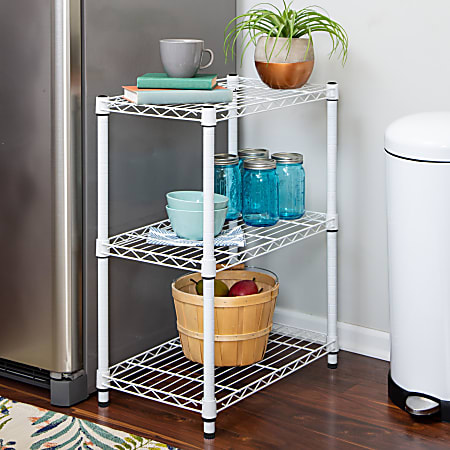 Honey Can Do 3-Tier Heavy-Duty Adjustable Shelving Unit, 30”H x 14”W x 24”D, White